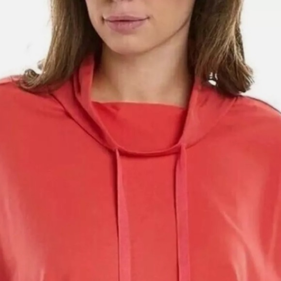 - Eileen Fisher Coral Funnel Neck Short Sleeve Boxy Organic Cotton Top XL - Picture 2 of 8